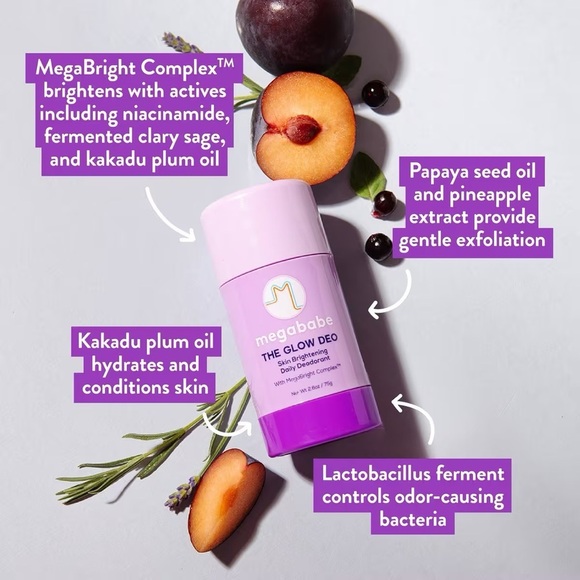 4/$20 Megababe The Glow Deo Skin Brightening Daily Deodorant - Picture 2 of 3